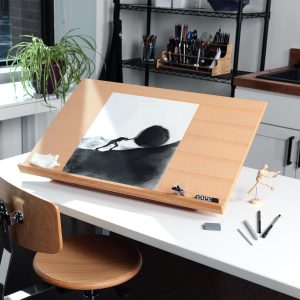 Urban Artist Extra Large 19.75" x 29.5" Adjustable Portable Drawing Board Stand Easel, 5 Positions, Natural Beechwood Finish