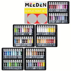 MEEDEN Deluxe Painting Set, 125-Piece Painting Supplies With Tabletop Easel, 100 Colors Acrylic Paint Set, Paint Brushes, Canvases, Paint Knives, Painting Kits Art Supplies For Adults, Beginner